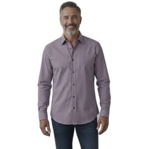 Express Purple Stripe Modern Fit XL Dress Shirt
